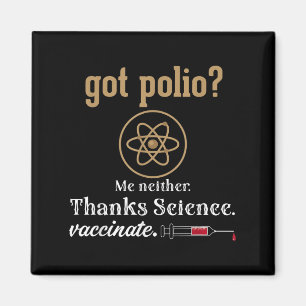 Íman Polio de Ciência do Humor Gráfico Engraçado Vacina