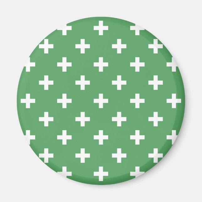 Íman Polka branca cruza a verde (Frente)