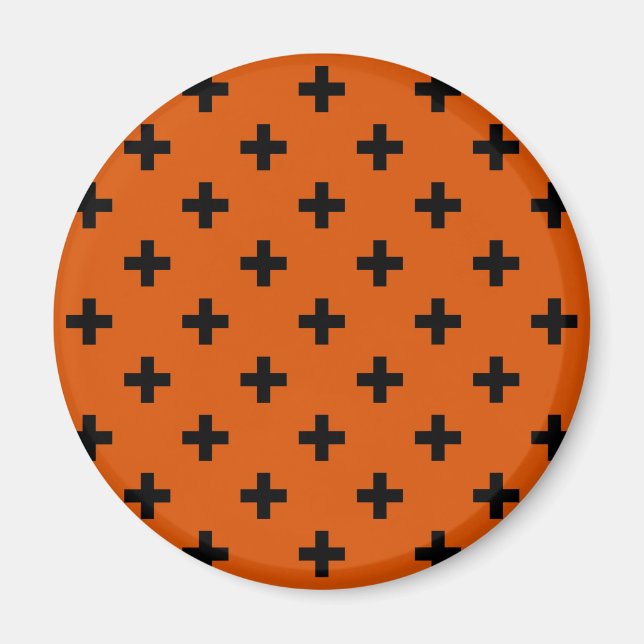 Íman Polka negra cruza a laranja (Frente)