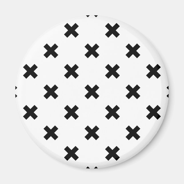 Íman Polka preto cruza em branco (Frente)