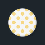Íman Polkadots amarelos<br><div class="desc">Polkadoes amarelos sobre fundo branco</div>