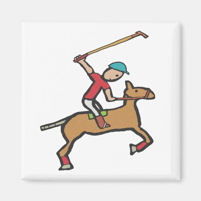 Íman Polo Playing Horse e Rider (Frente)