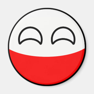 Íman Polônia Geeky de tensão engraçado Countryball