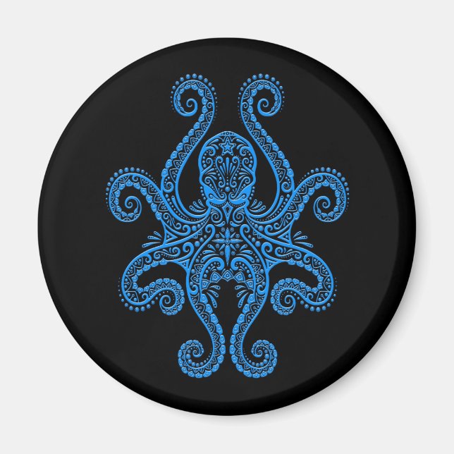Íman Polvo Azul Intriciado em Preto (Frente)