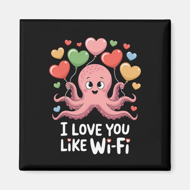 Íman Polvo Com Corações Balões Eu Te Amo Como Wi-fi  (Frente)
