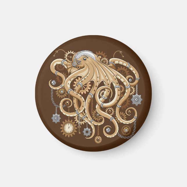 Íman Polvo Steampunk Retro Fantasia Mecânica (Frente)