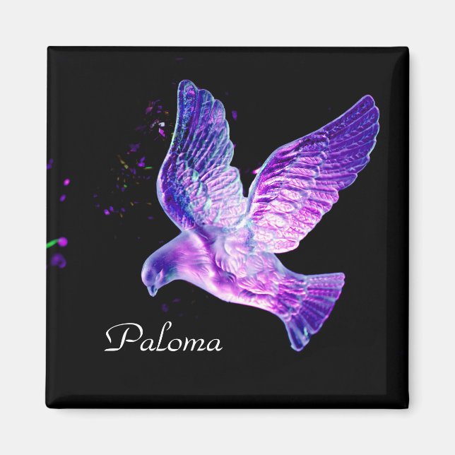 Íman Pomba brilhante personalizada (Frente)