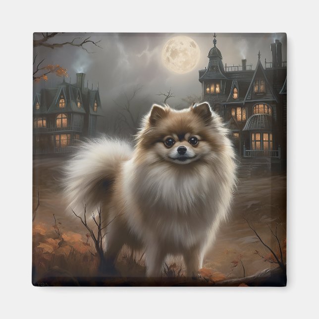 Íman Pomerânia Halloween Assustador (Frente)