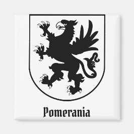 Íman Pomeranian Coat of Arms Black and White Heraldic
