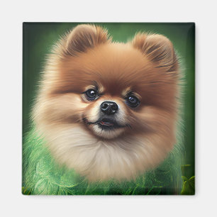 Íman Pomeranian Dog in St. Patrick's Day Dress