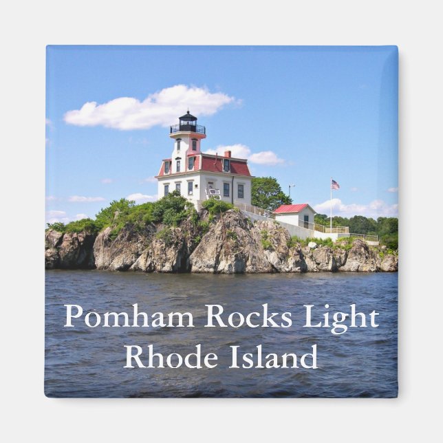 Íman Pomham Rocks Light, Rhode Island Magnet (Frente)
