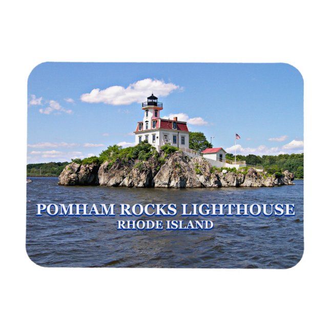 Íman Pomham Rocks Lighthouse, Rhode Island (Horizontal)
