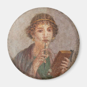 Íman Pompeia Sappho Roman Art Jovem Mulher Stylus Table