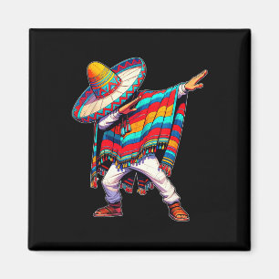 Íman Poncho Mexicano Dabbing Cinco De Mayo Homem Sombre