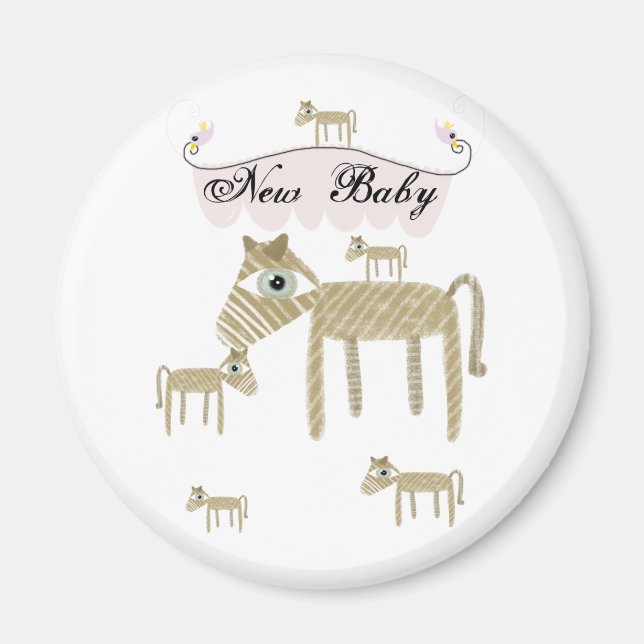 Íman Pôneis pássaros carrossel etsy ímã de bebê novo (Frente)