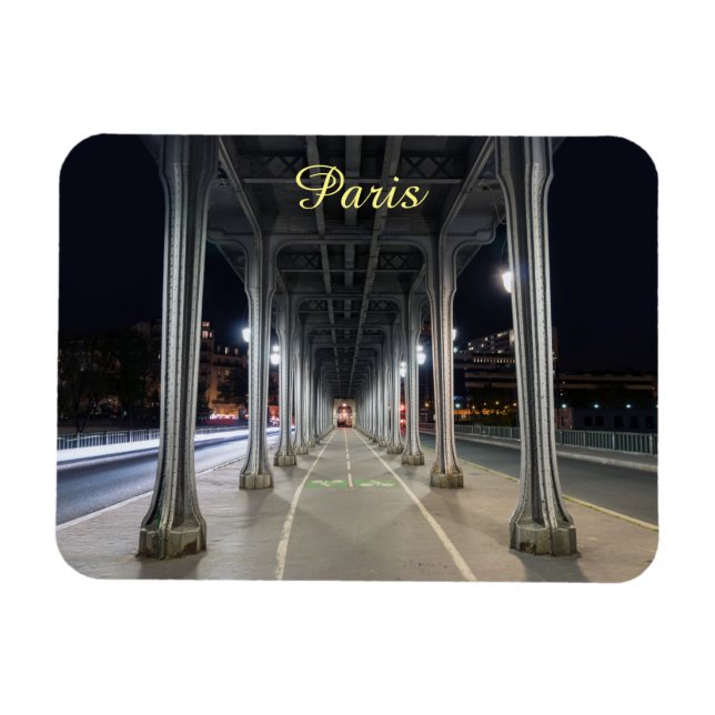 Íman Pont de Bir-Hakeim à noite - Paris, França (Horizontal)