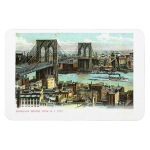 Íman Ponte Brooklyn, Nova Iorque 1910 Vintage Postca