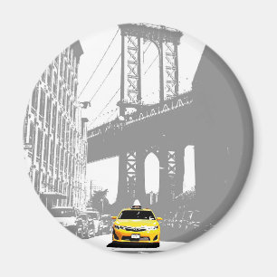 Íman Ponte Brooklyn Nyc Nova Iorque Amarelo Taxi