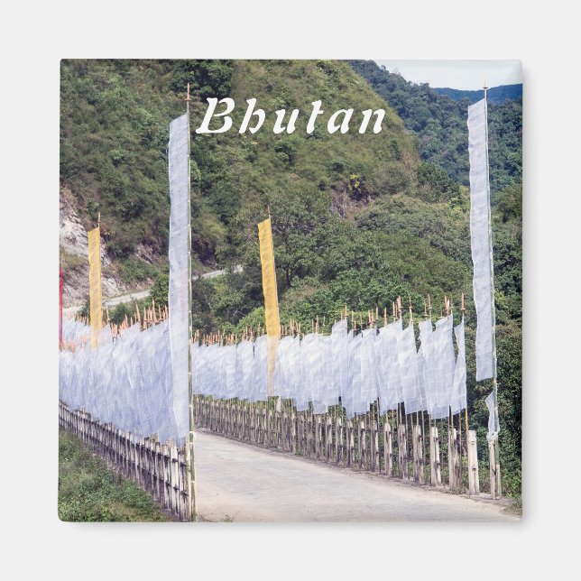 Íman Ponte com Bandeiras Budistas - Butão (Frente)