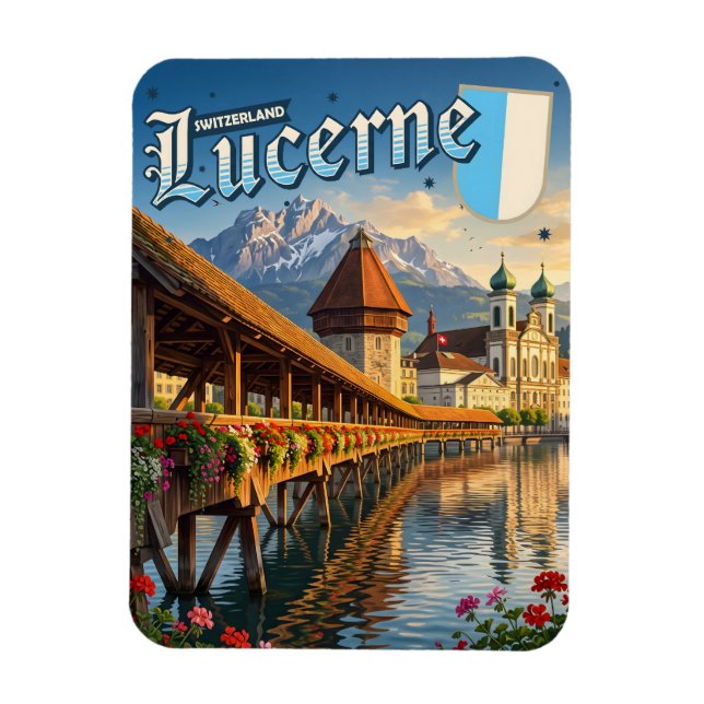 Íman Ponte da Capela da Lucerna – Marco Suíço (Vertical)
