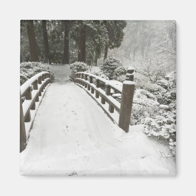 Íman Ponte da lua coberta de neve, Jardim Japonês (Frente)