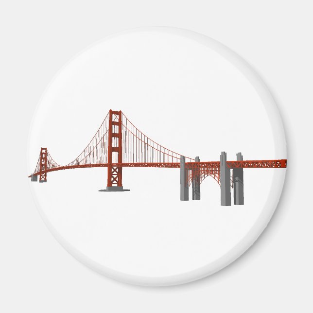 Íman Ponte da porta do ouro: Modelo 3D: (Frente)