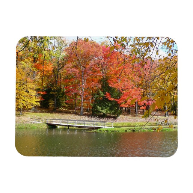Íman Ponte da Seven Springs Fall III Paisagem de Outono (Horizontal)