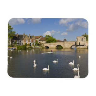 Íman Ponte de arco de pedra e Rio Ouse, St Ives,
