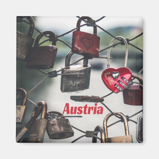Íman Ponte de Blocos de Amor pela Áustria em Salzburgo (Frente)