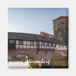 Íman Ponte medieval antiga em Nuremberga, Alemanha