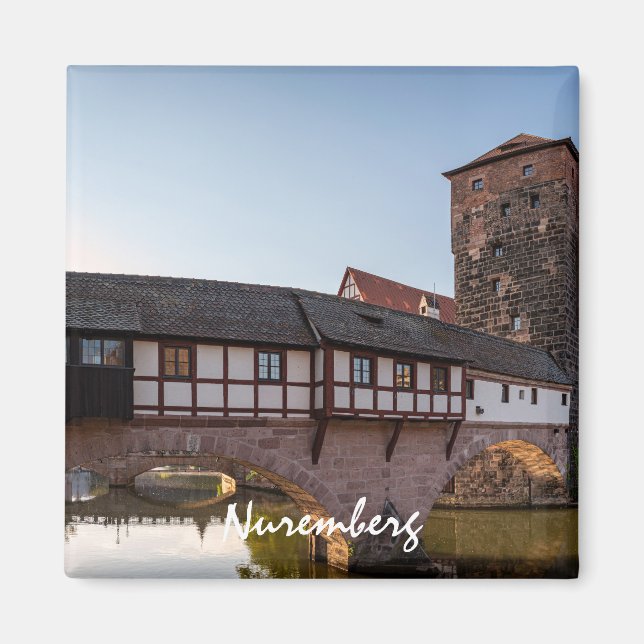 Íman Ponte medieval antiga em Nuremberga, Alemanha (Frente)