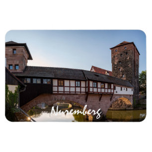 Íman Ponte medieval antiga em Nuremberga, Alemanha