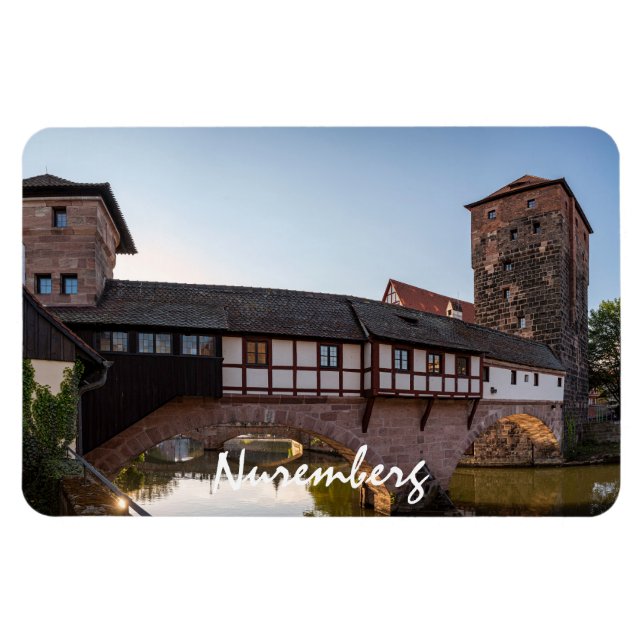 Íman Ponte medieval antiga em Nuremberga, Alemanha (Horizontal)
