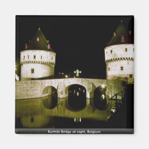 Íman Ponte na noite, Bélgica de Kortrijk