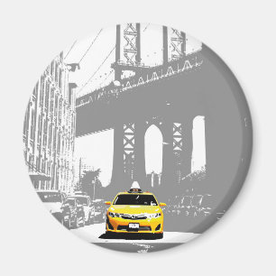 Íman Ponte Nova Iorque Brooklyn Amarelo Taxi Nyc