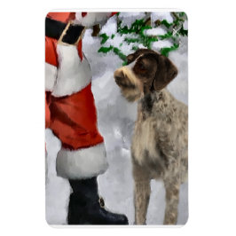 Íman Ponteiro Alemão Wirehaired Com Natal De Papais noe