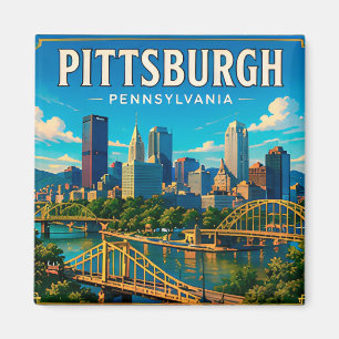 Íman 🌉 Pontes e horizonte de Pittsburgh, Pensilvânia