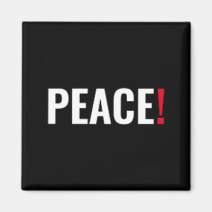 Íman Ponto de exclamação da paz negro, vermelho-branco,