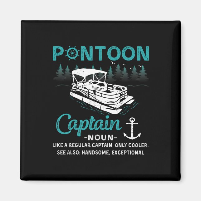 Íman Pontoon Captain Definition Funny Pontoon Boat Boat (Frente)
