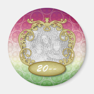 Íman Pontos amarelos verdes vermelhos do primeiro Natal