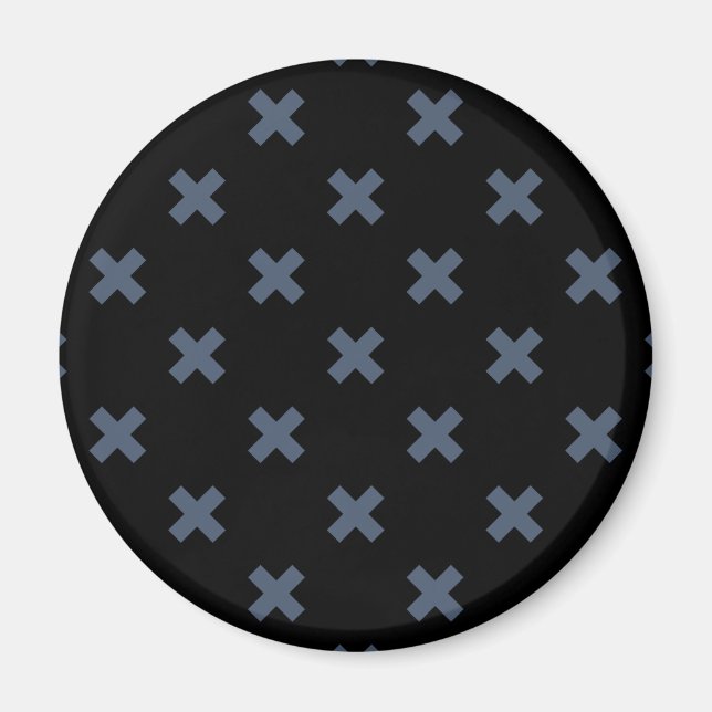 Íman Pontos crus de cinza azul sobre preto (Frente)