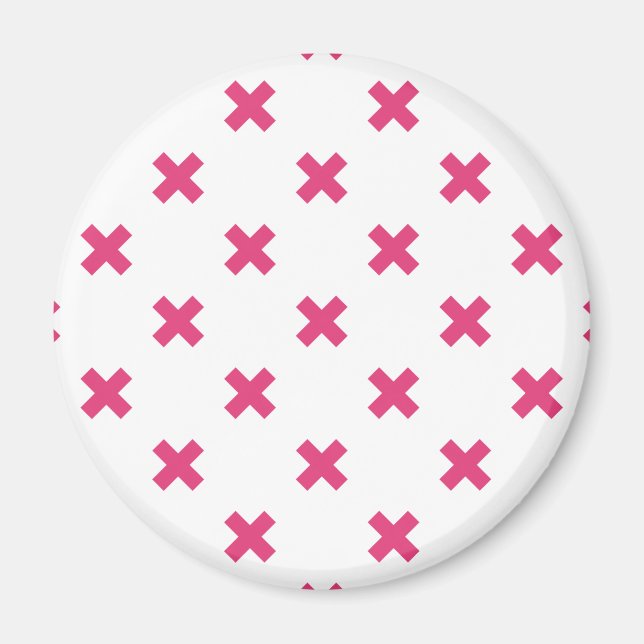 Íman Pontos cruzados de Fuchsia em branco (Frente)
