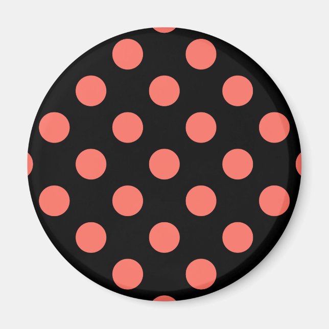 Íman Pontos de coral vivo em preto (Frente)