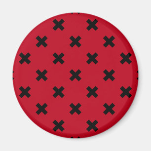 Íman Pontos de cruz pretos em vermelho