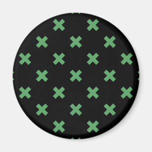 Íman Pontos de cruz verdes em preto