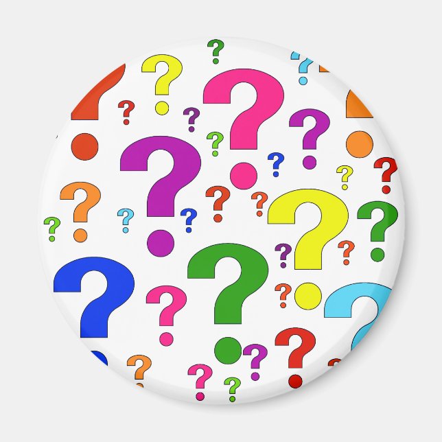 Íman Pontos de Pergunta Arco-Íris (Frente)