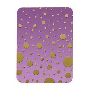 Íman Pontos Dourados Modernos em Fundo Roxo