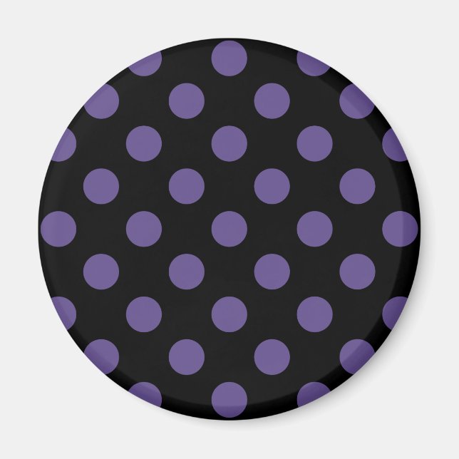 Íman Pontos polka violeta ultra em preto (Frente)