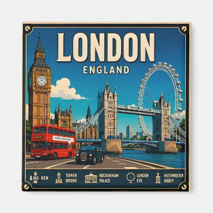 Íman 🧲 Pontos Turísticos de Londres Lembrança de Viage