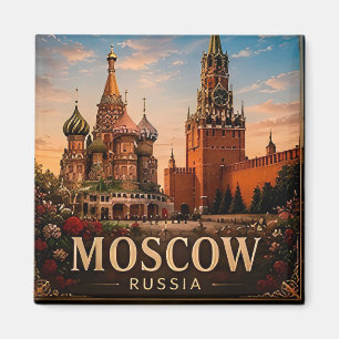 Íman 🧲 Pontos Turísticos de Moscou Lembrança de Viagem
